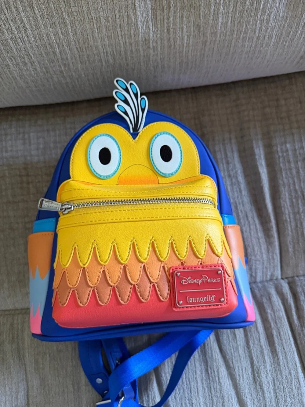 Disney Loungefly from the movie Up Blue and Yellow Toucan Kevin backpack